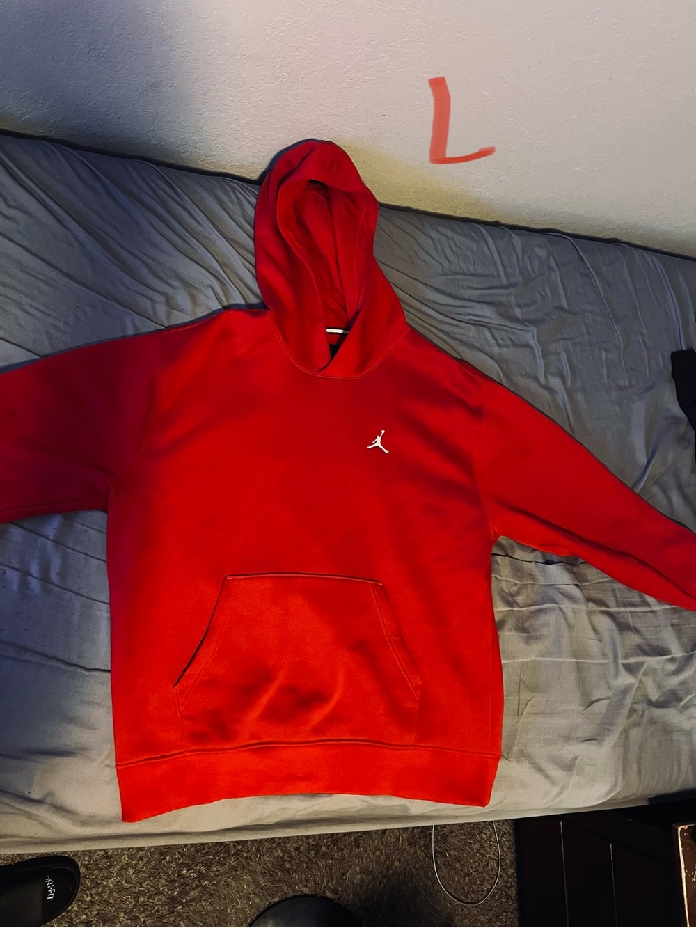 Jordan Red Pullover Hoodie with White Jumpman